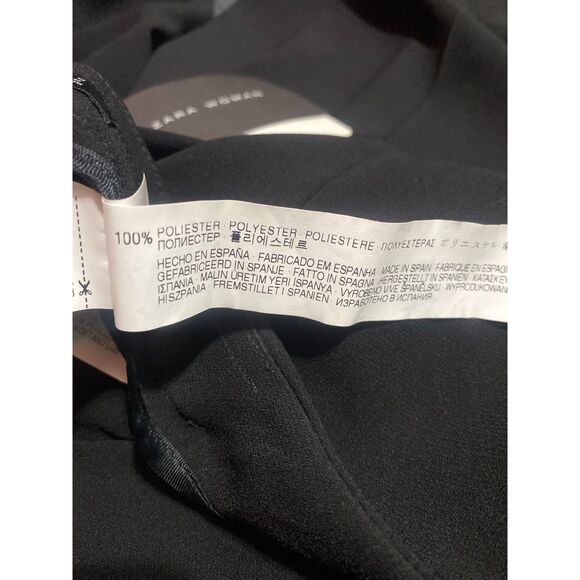 Zara Woman High Waist Wide Leg Trousers Black Pants Button Snaps Size Small NWT - Picture 7 of 8